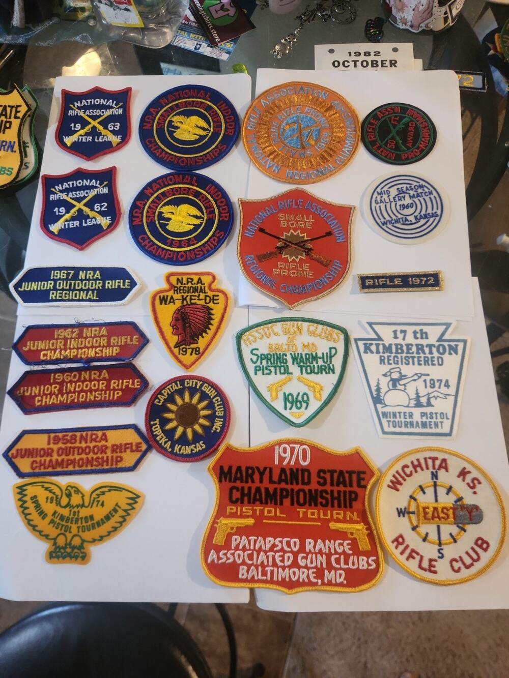 LOT OF 20 NRA SMALLBORE RIFLE PISTOLS PATCH NATIONAL MATCHES Gun Club 1960s 70s